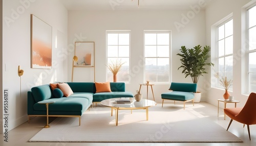 Photo interior modern design room 3d illustration