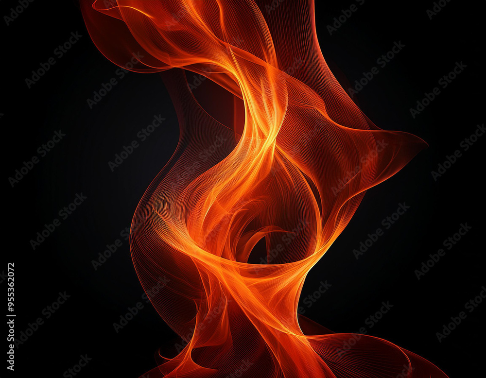 Fiery Flames Intense Red and Orange Abstract Fire Texture on Black Background with Copy Space Fiery Flames Intense Red and Orange Abstract Fire Texture on Black Background with Copy Space