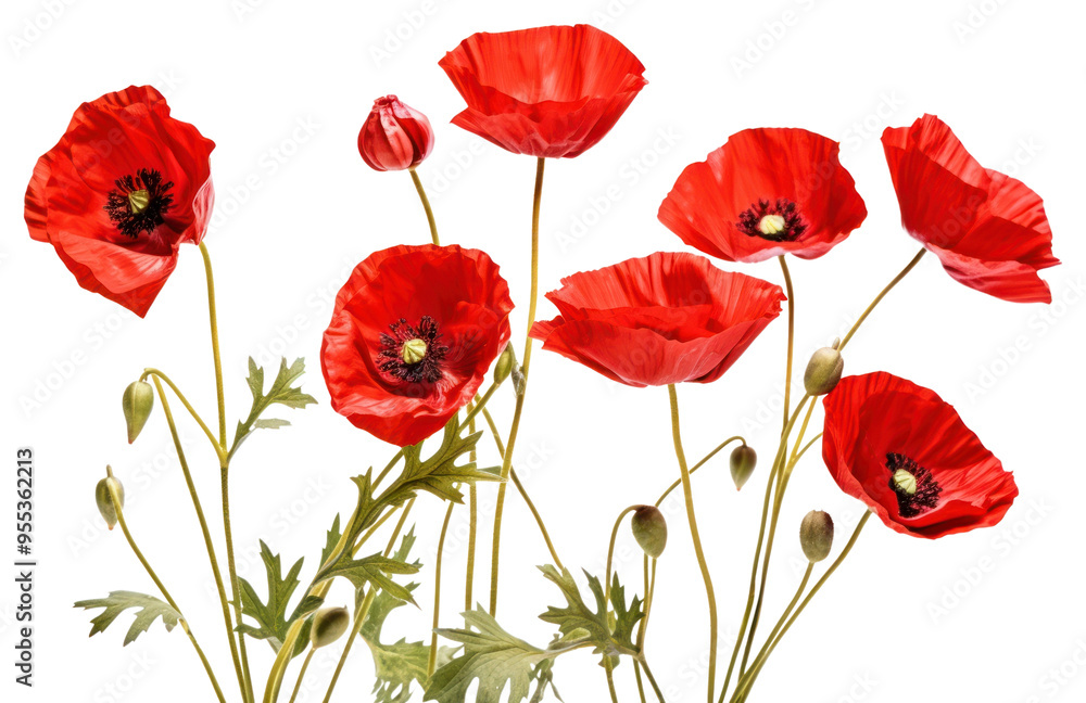 Naklejka premium PNG Poppy bush flower plant rose.