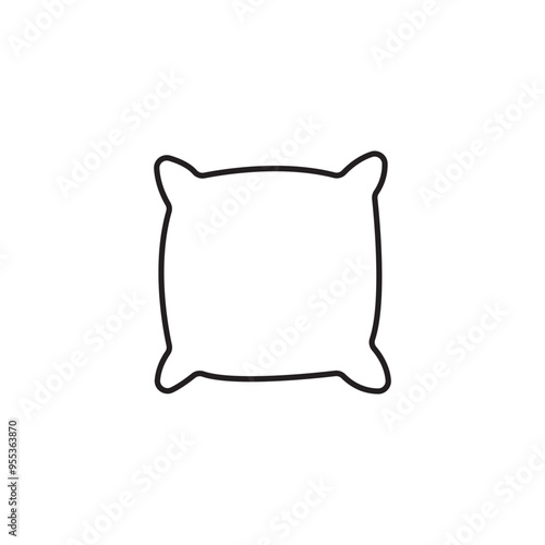 Pillow icon vector cartoon pillow silhouette, outline vector symbol icon design. Beautiful illustration isolated on white background