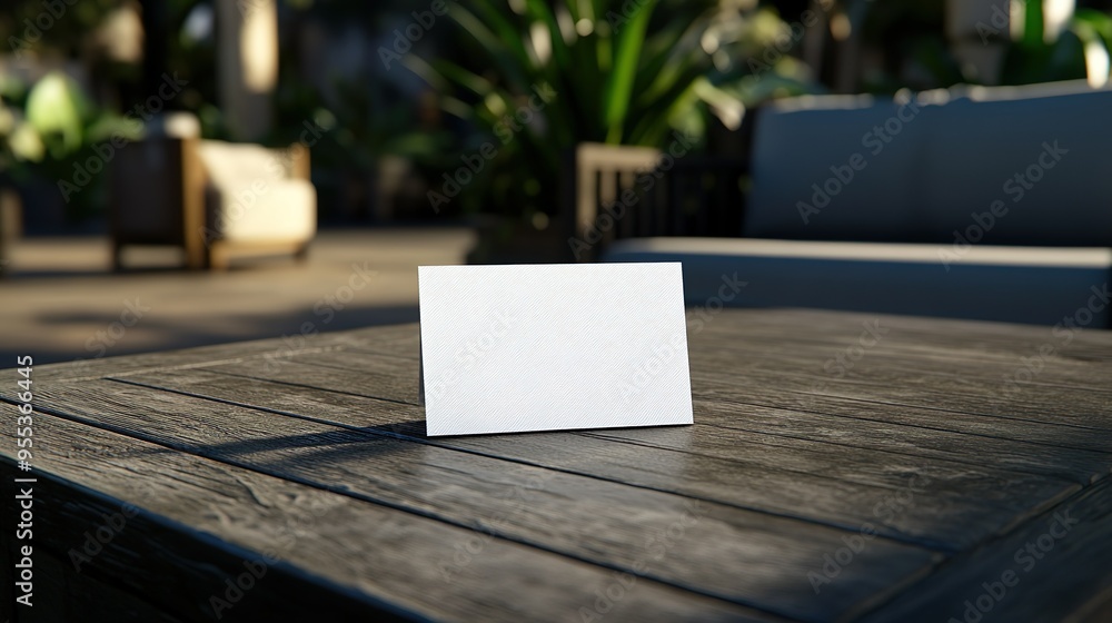 Maqueta de una tarjeta colocada sobre una mesa de trabajo con colores cálidos. Concepto de recurso gráfico. Maqueta de una tarjeta colocada sobre una mesa de trabajo con colores cálidos. Concepto de recurso gráfico.