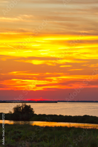 Splendid yellow and orange sky, right after the sunset