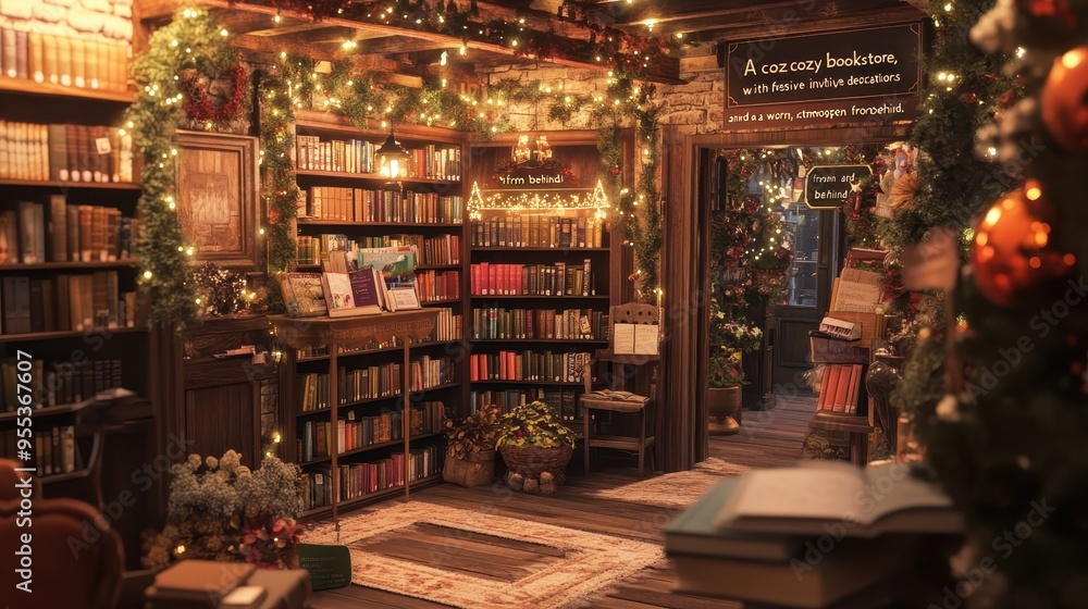A Cozy and Festive Holiday Bookstore Wonderland A Cozy and Festive Holiday Bookstore Wonderland