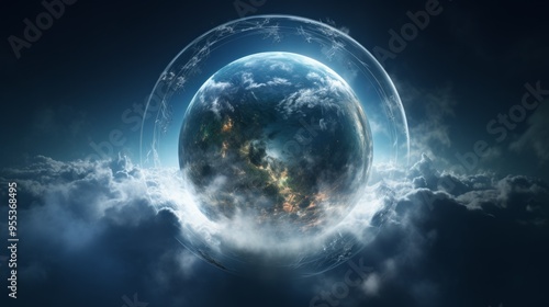 Abstract representation of the Earth's ozone layer