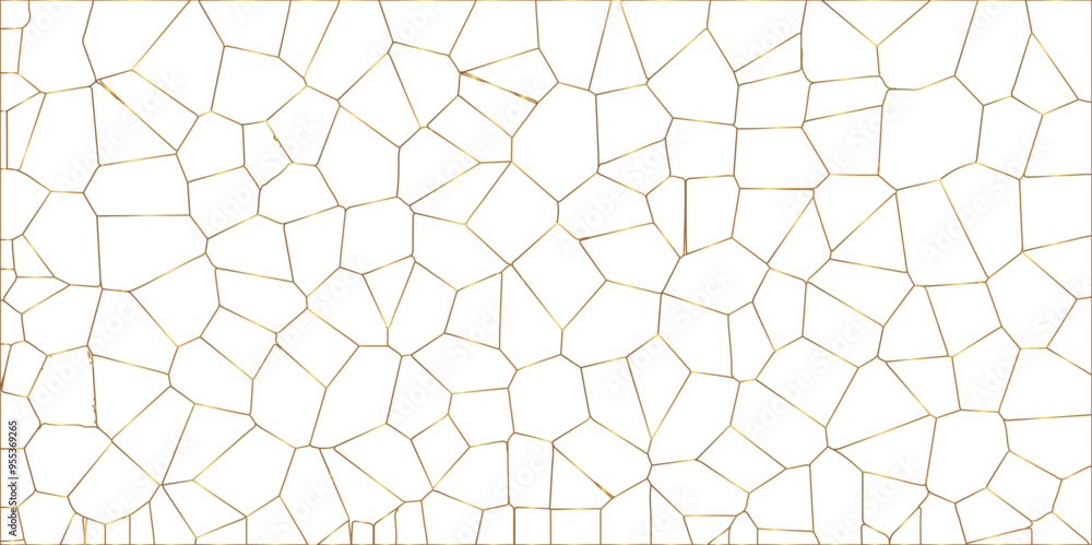 Golden gradient lines stroke abstract white crystalized broken glass background. Voronoi diagram background. abstract desktop texture design digital art wallpaper, vector illustration. Golden gradient lines stroke abstract white crystalized broken glass background. Voronoi diagram background. abstract desktop texture design digital art wallpaper, vector illustration.