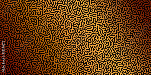 Abstract Reaction-diffusion or Turing pattern natural texture coral orange gradient colour scheme. Linear design with biological shapes. Organic lines in memphis. abstract turing organic wallpaper.	