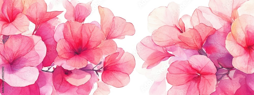 Watercolor illustration of blooming bougainvillea flowers in magenta Bougainvillea flowers featured as a backdrop High quality image Watercolor illustration of blooming bougainvillea flowers in magenta Bougainvillea flowers featured as a backdrop High quality image