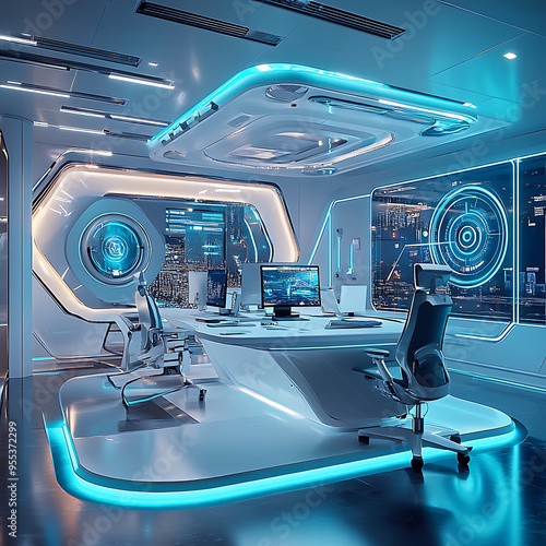office interior design futuristic furniture sleek