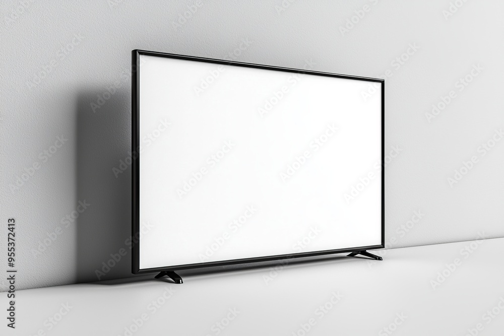 TV screen mockup on isolated background created with Generative AI TV screen mockup on isolated background created with Generative AI
