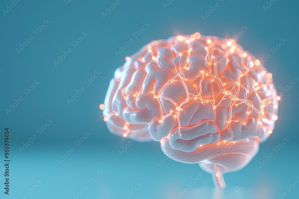 A creative representation of a brain with glowing connections, symbolizing neural networks and cognitive processes. A creative representation of a brain with glowing connections, symbolizing neural networks and cognitive processes.