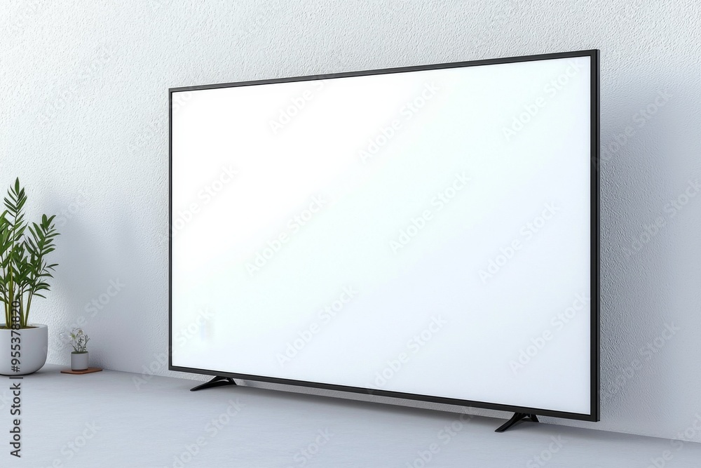 TV screen mockup on isolated background created with Generative AI TV screen mockup on isolated background created with Generative AI