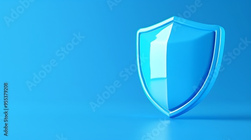 Free Download Blue shield on a matching background symbolizing security, protection, and safety, with a clean and modern design. - GFXLoad