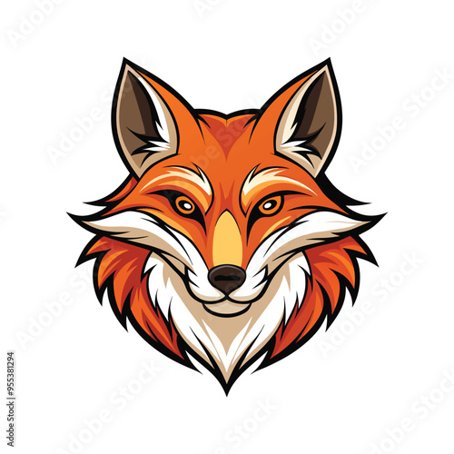 Fox head color vector illustration design