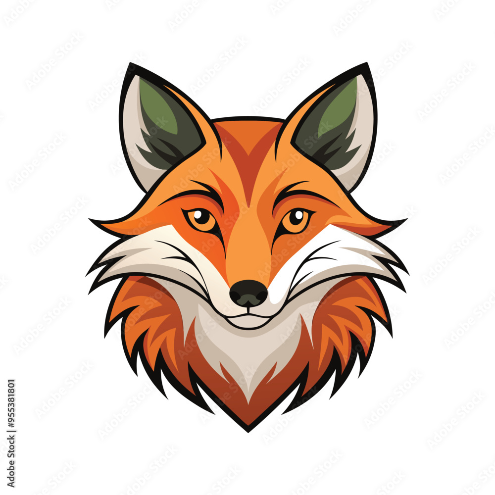 Obraz premium Fox head color vector illustration design
