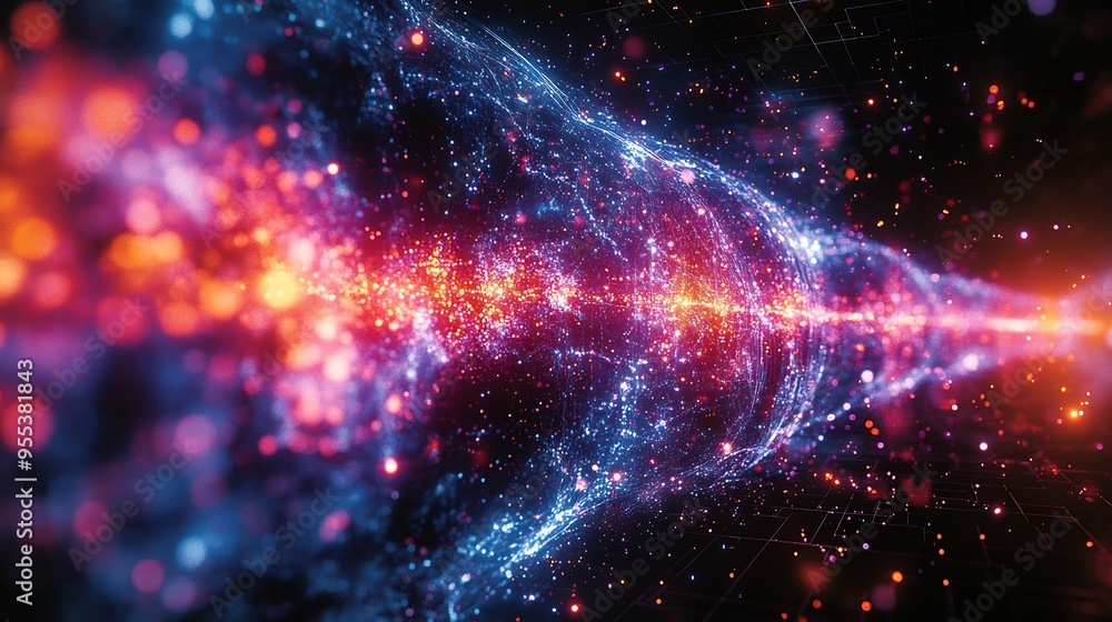 Fototapeta premium Mind map exploring quantum mechanics electromagnetism highlighting quantum electrodynamics and photon interactions