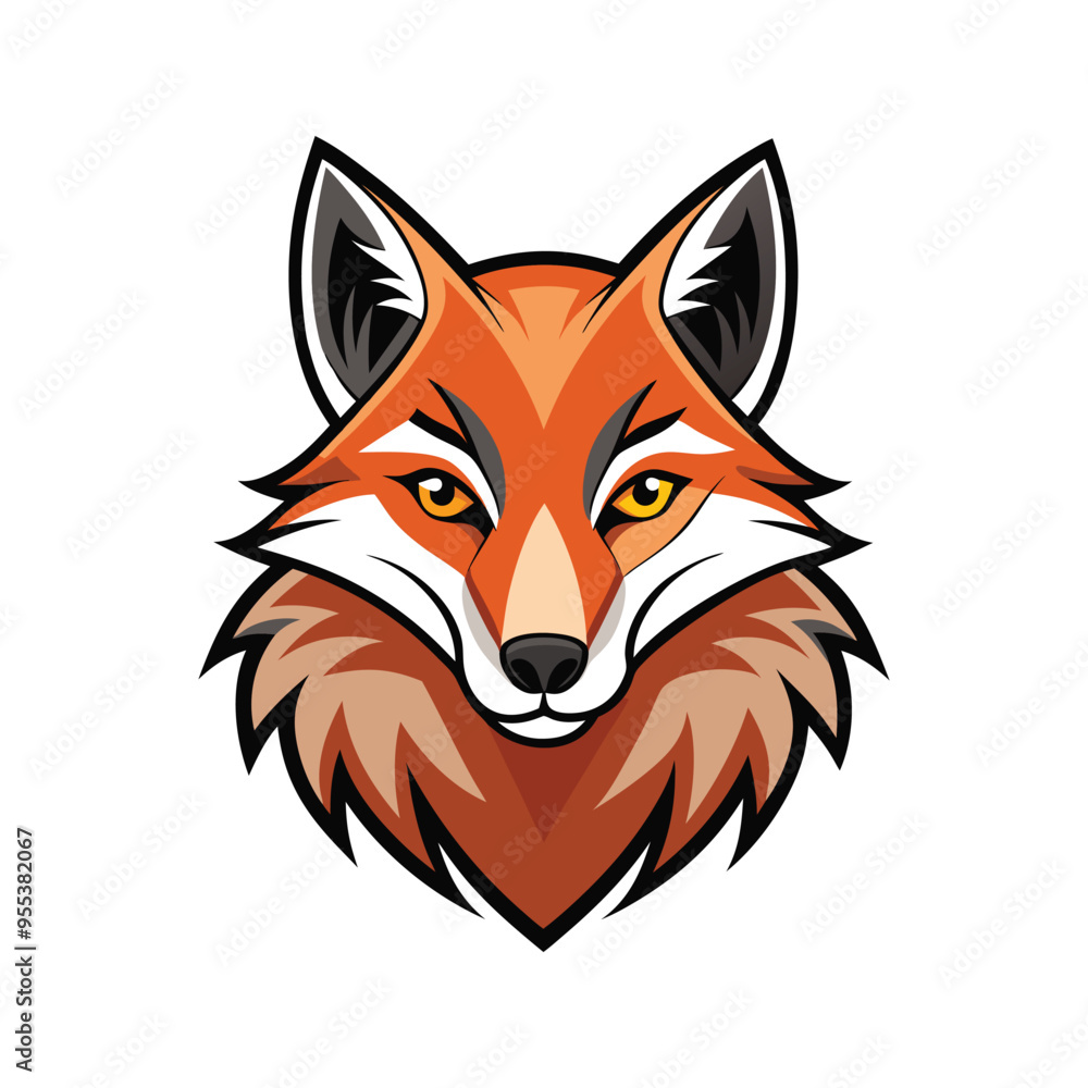 Obraz premium Fox head color vector illustration design