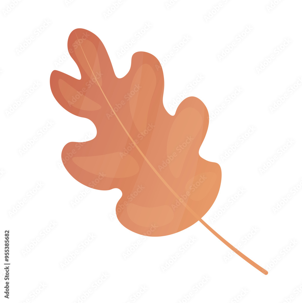 Obraz premium This image showcases a bright orange autumn leaf with detailed veins and crisp edges presented in a soft gradient shading flat vector illustration style