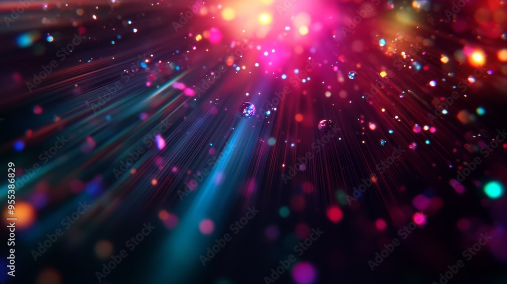 A dynamic abstract background featuring a vibrant rayburst of light emanating from a central point, radiating outward in streaks of color, creating a sense of energy and movement. The image evokes con A dynamic abstract background featuring a vibrant rayburst of light emanating from a central point, radiating outward in streaks of color, creating a sense of energy and movement. The image evokes con