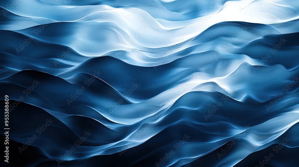 Abstract Blue Background: Flowing light and shadows, serene and nature-inspired design. Abstract Blue Background: Flowing light and shadows, serene and nature-inspired design.