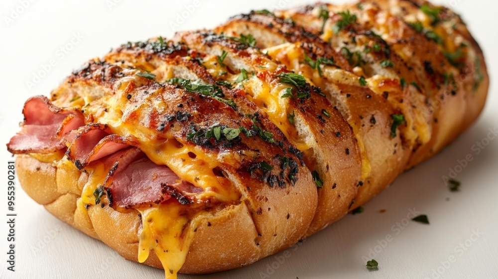 Cheesy Ham-Stuffed Bread Generative AI Cheesy Ham-Stuffed Bread Generative AI
