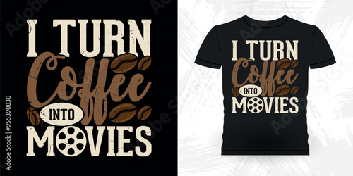Coffee Lover Funny Theater Director Retro Vintage Theater T-shirt Design
