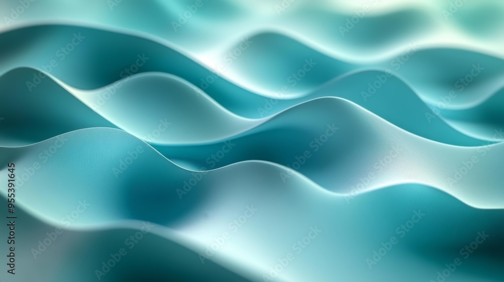 Soft Turquoise Waves in Abstract Form Generative AI Soft Turquoise Waves in Abstract Form Generative AI
