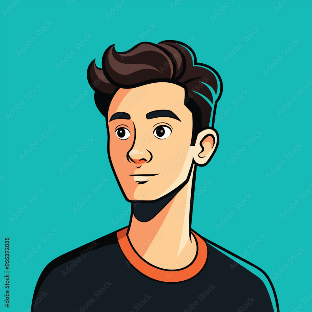 Fototapeta premium Man cartoon character facial expression showing vector illustration