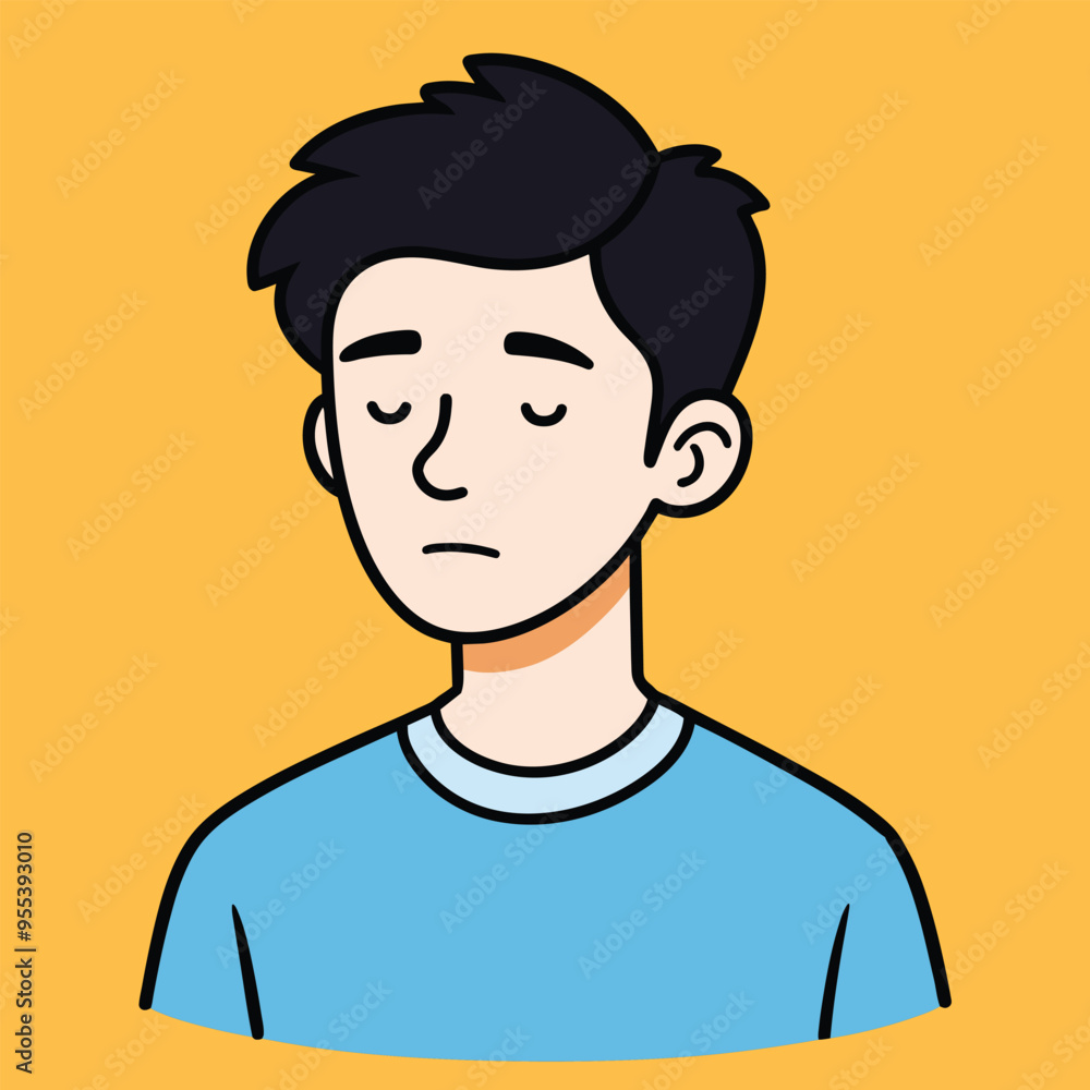 Man cartoon character facial expression showing vector illustration Man cartoon character facial expression showing vector illustration