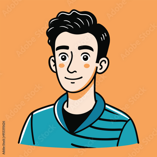 Man cartoon character facial expression showing vector illustration