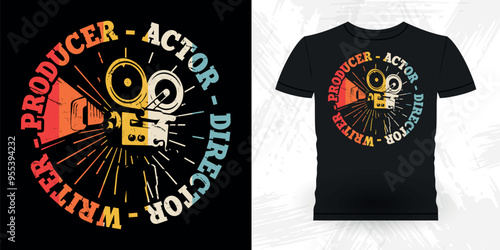 Writer Producer Actor Director Funny Theater Director Retro Vintage Theater T-shirt Design