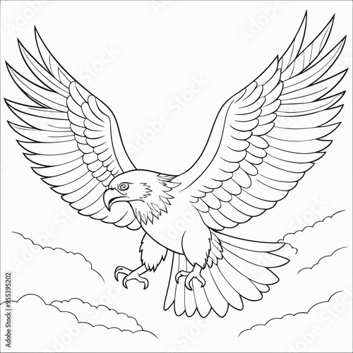 Soaring Eagle line art photo