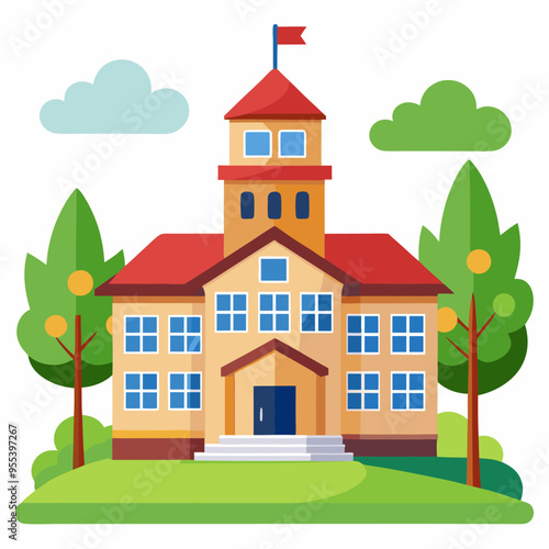 illustration of school building