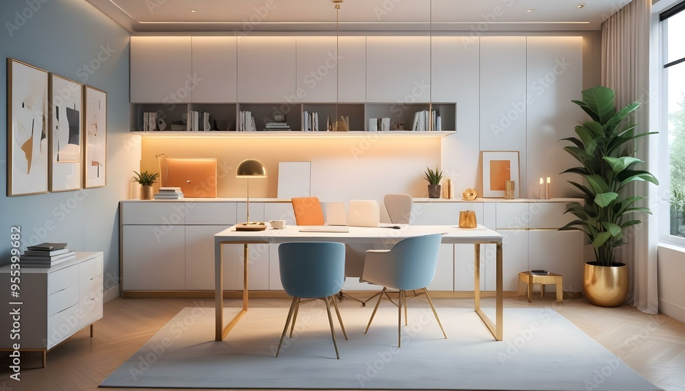 Photo interior modern design room 3d illustration Photo interior modern design room 3d illustration