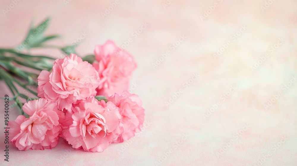 Delicate pink carnation flowers arranged beautifully on a soft pastel background, perfect for floral designs and romantic themes. Delicate pink carnation flowers arranged beautifully on a soft pastel background, perfect for floral designs and romantic themes.