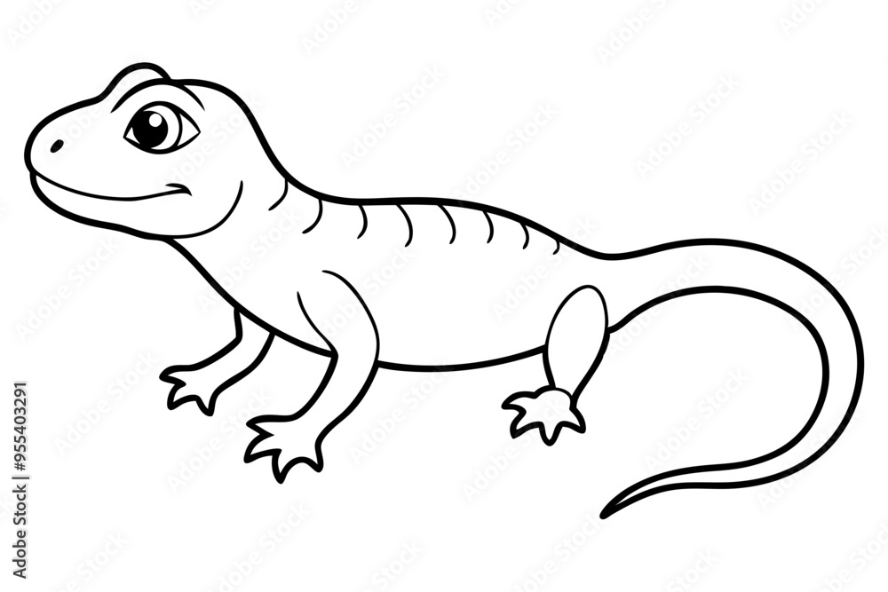 Fototapeta premium Cute Lizard Vector Art on White Background