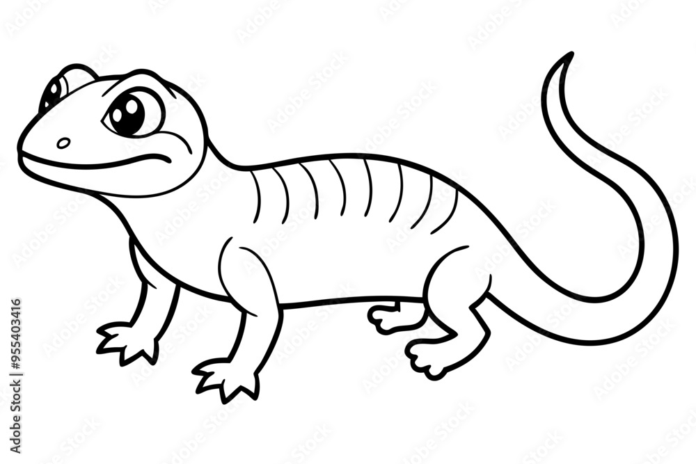 Cute Lizard Vector Art on White Background Cute Lizard Vector Art on White Background