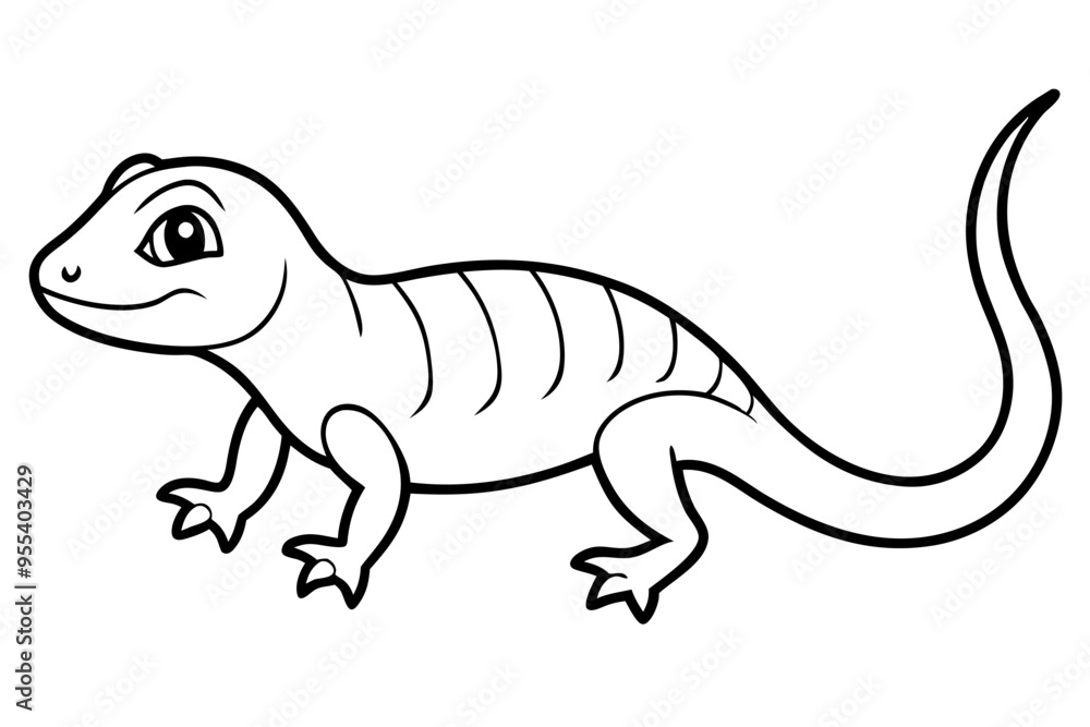 Cute Lizard Vector Art on White Background Cute Lizard Vector Art on White Background