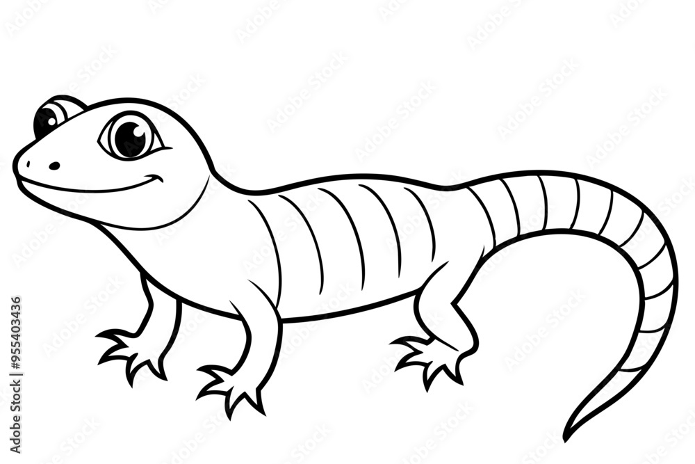Fototapeta premium Cute Lizard Vector Art on White Background