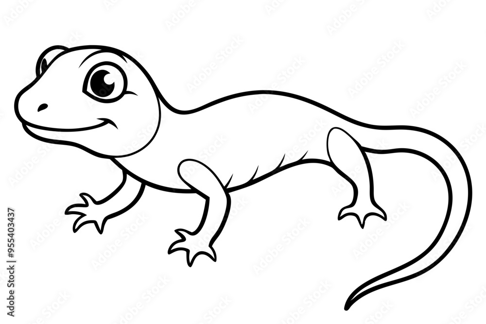 Cute Lizard Vector Art on White Background Cute Lizard Vector Art on White Background