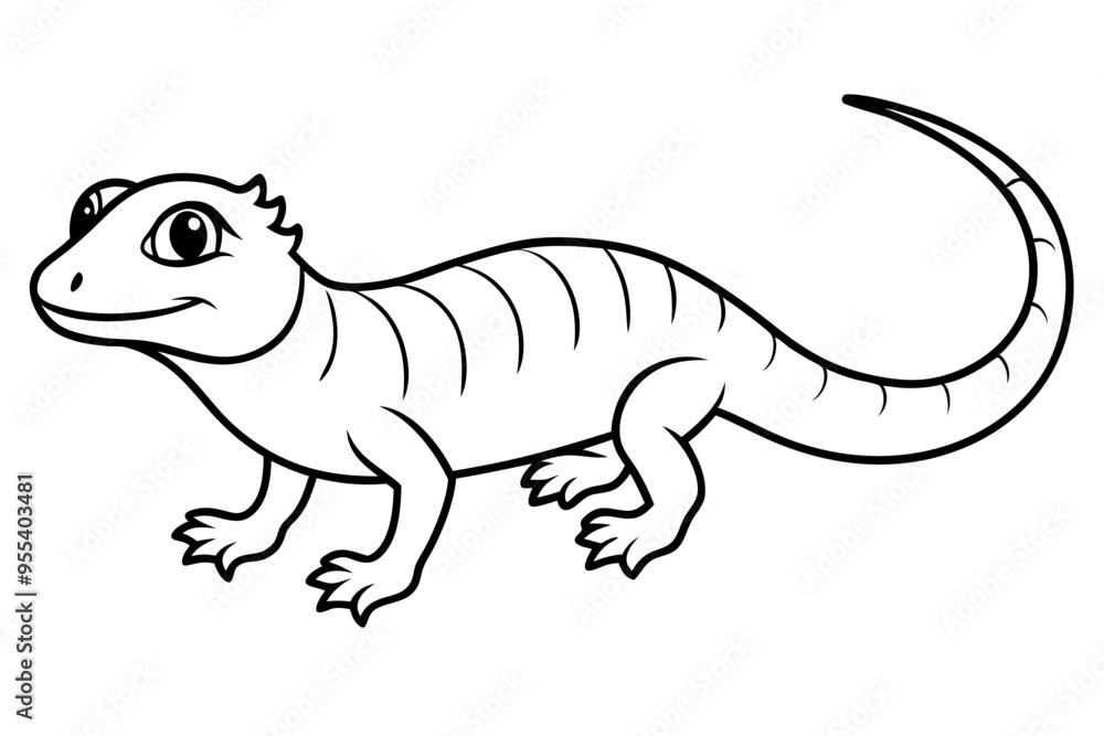 Cute Lizard Vector Art on White Background Cute Lizard Vector Art on White Background