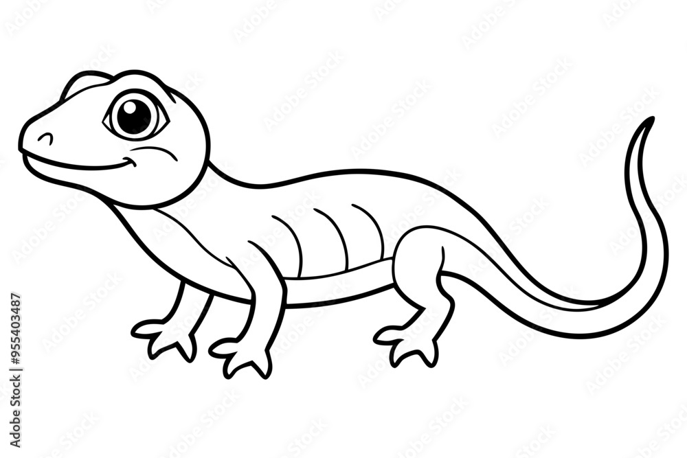 Obraz premium Cute Lizard Vector Art on White Background