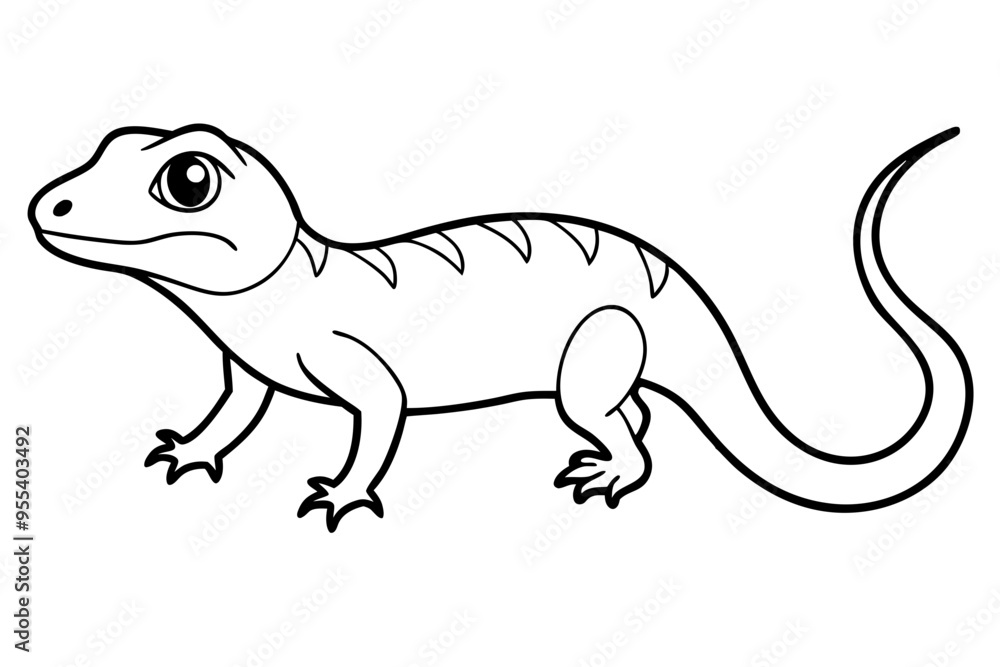 Fototapeta premium Cute Lizard Vector Art on White Background