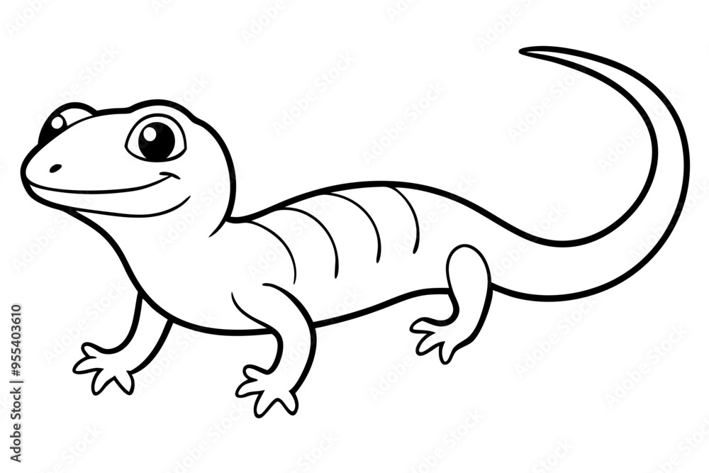 Cute Lizard Vector Art on White Background Cute Lizard Vector Art on White Background
