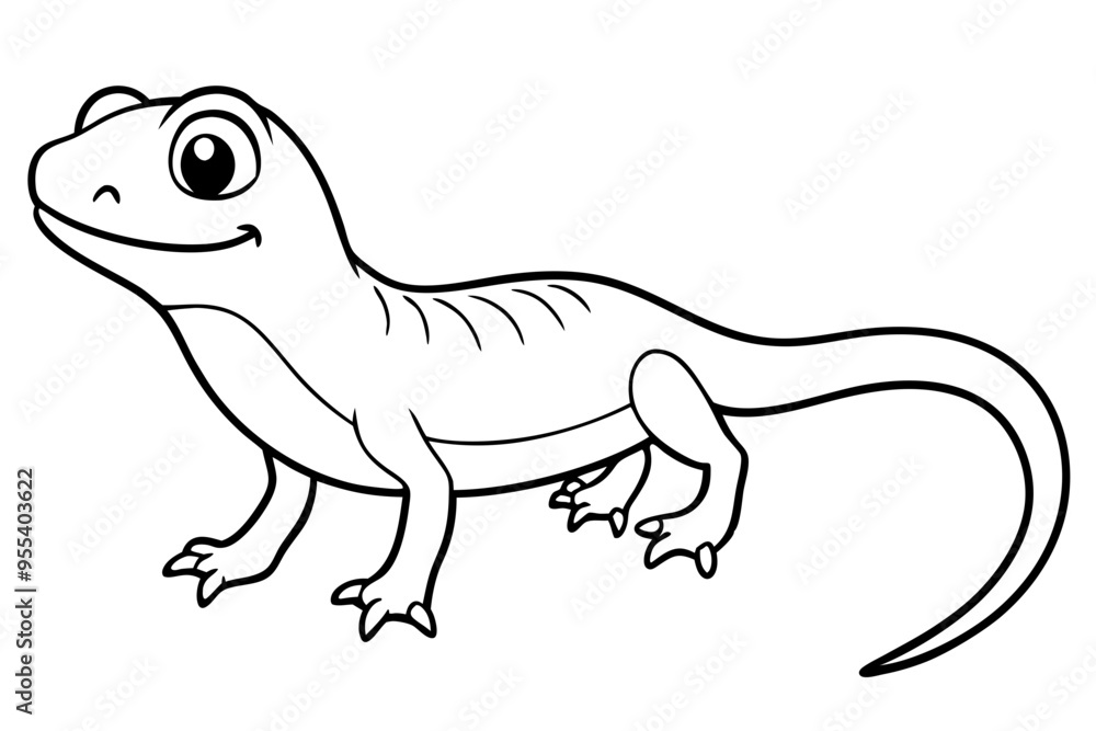 Cute Lizard Vector Art on White Background Cute Lizard Vector Art on White Background