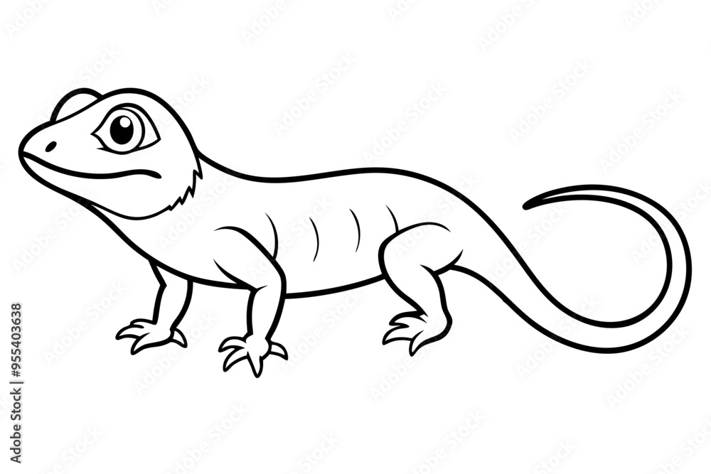 Cute Lizard Vector Art on White Background Cute Lizard Vector Art on White Background