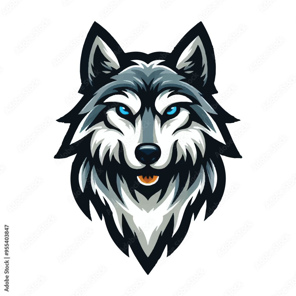 Naklejka premium Wolf mascot logo