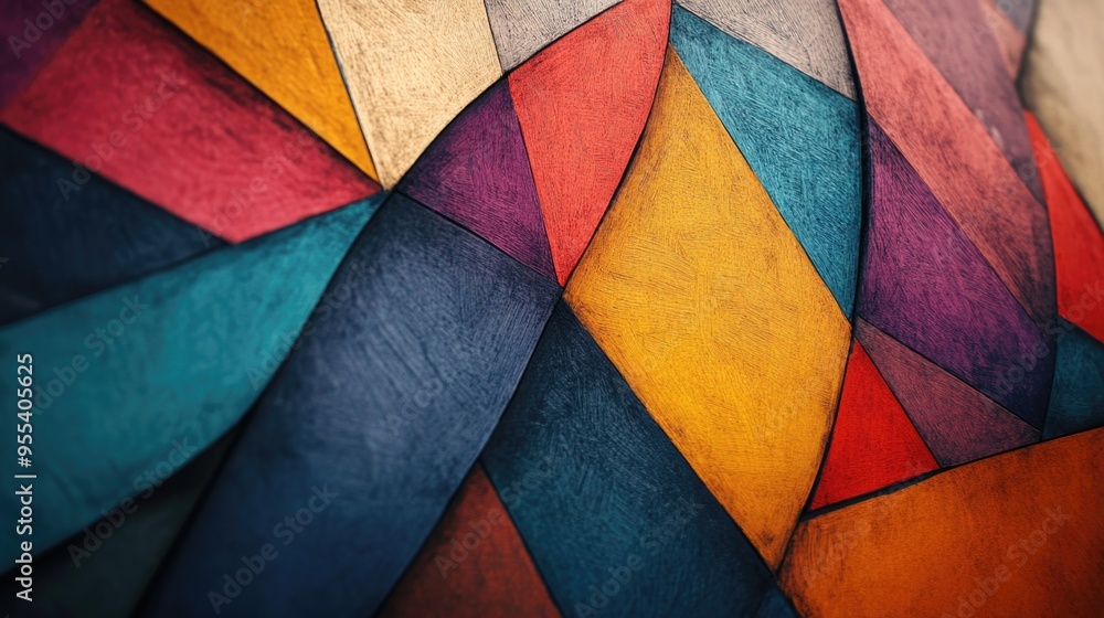 Fototapeta premium Vibrant Abstract Art with Geometric Shapes