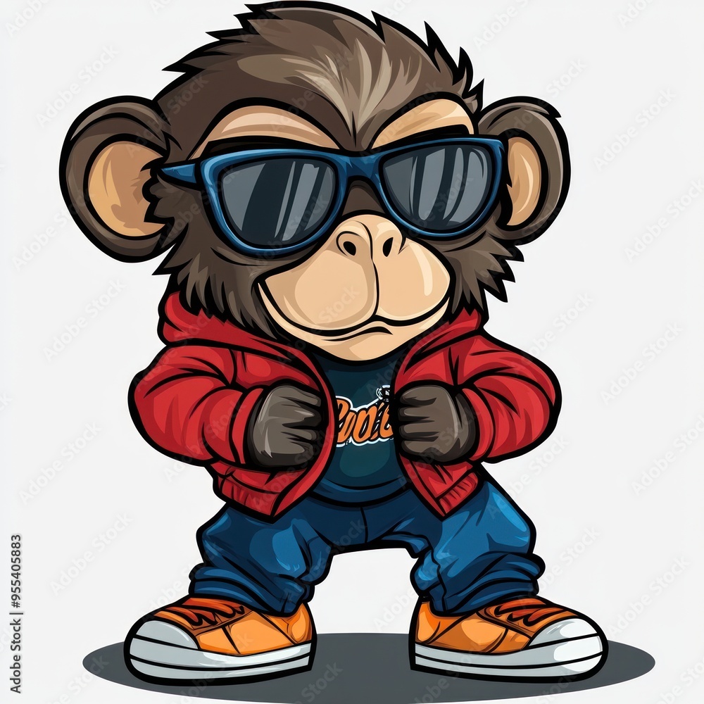 Cool Monkey Cartoon Illustration Cool Monkey Cartoon Illustration
