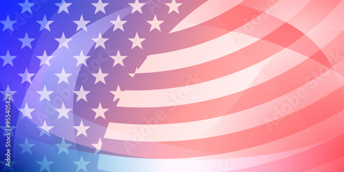 USA independence day abstract background with elements of the american flag in red and blue colors