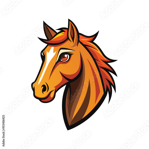 Horse head color vector illustration design